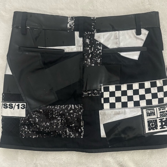 KTZ Multi-Fabric Patchwork Mini Skirt RARE Medium NWT Designer KOTON TO ZAI - Picture 9 of 13